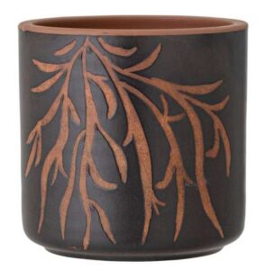 Deko-Übertopf Dres moderner Blumentopf aus Keramik in Grau für Wohnzimmer und Büro