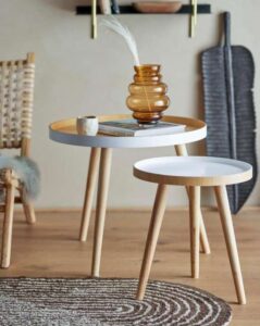 Couchtisch CAPPUCCINO 2er Set modernes Design aus hellem Holz elegantes Wohnzimmermöbel praktisch und platzsparend langlebig und stilvoll