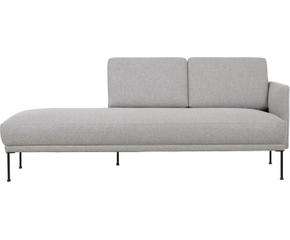 Ottomane Fluente in Hellgrau, elegantes Eckteil auf der rechten Seite, perfektes Möbelstück für stilvolle Wohnräume.