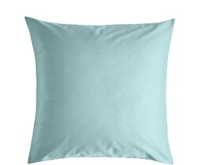 Baumwollsatin-Kissen Bluebell in zartem Blau mit floralem Muster für stilvolle Wohnräume.