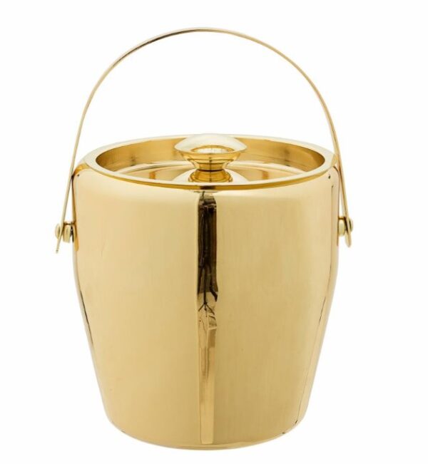 Eleganter Eiskübel in Gold mit modernem Design, ideal für Partys und besondere Anlässe. Perfekt zum Kühlen von Getränken und als stilvolles Accessoire für Ihre Bar.