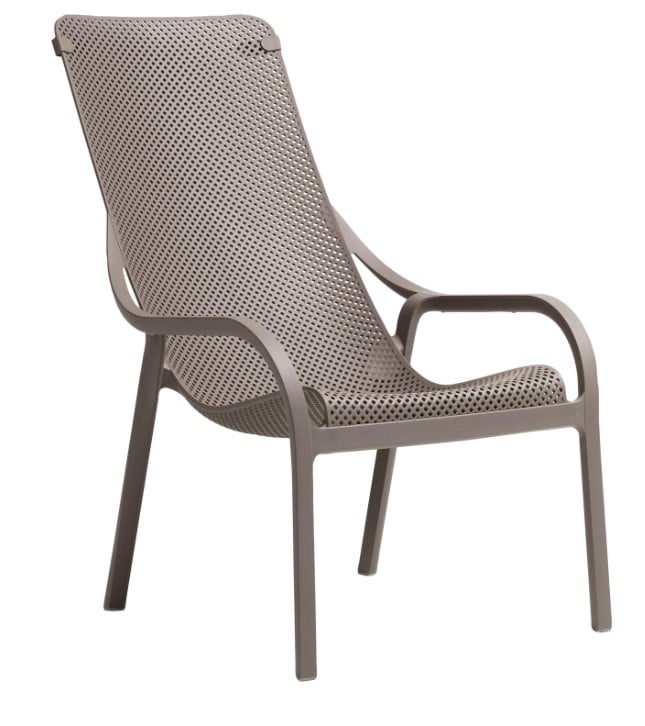 Nardi Net Loungesessel tortora stilvoller Outdoor Sessel aus robustem Material in Taupefarbe