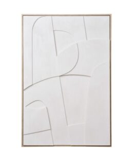 Bild Madeline Relief Weiß 60 x 90 cm modernes Wandbild mit 3D-Effekt hochwertiges Dekorationsbild für Wohnzimmer und Schlafzimmer