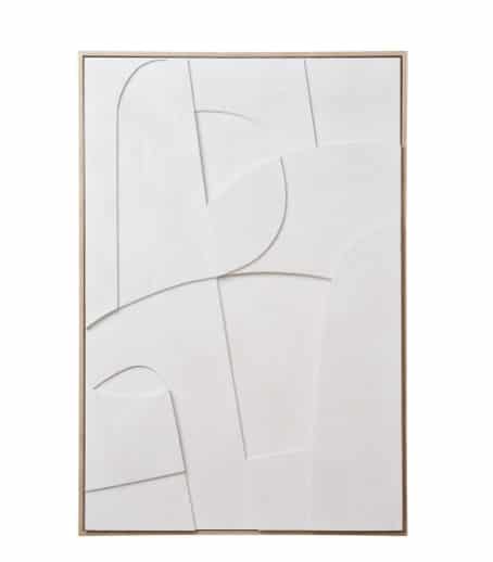 Bild Madeline Relief Weiß 60 x 90 cm modernes Wandbild mit 3D-Effekt hochwertiges Dekorationsbild für Wohnzimmer und Schlafzimmer