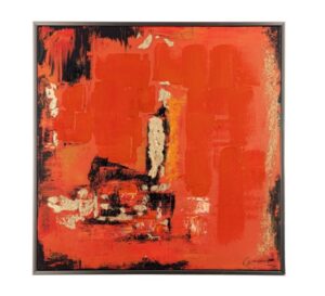 Bild CROWN 854 in Rot und Schwarz, 100x100 cm, modernes Wandbild