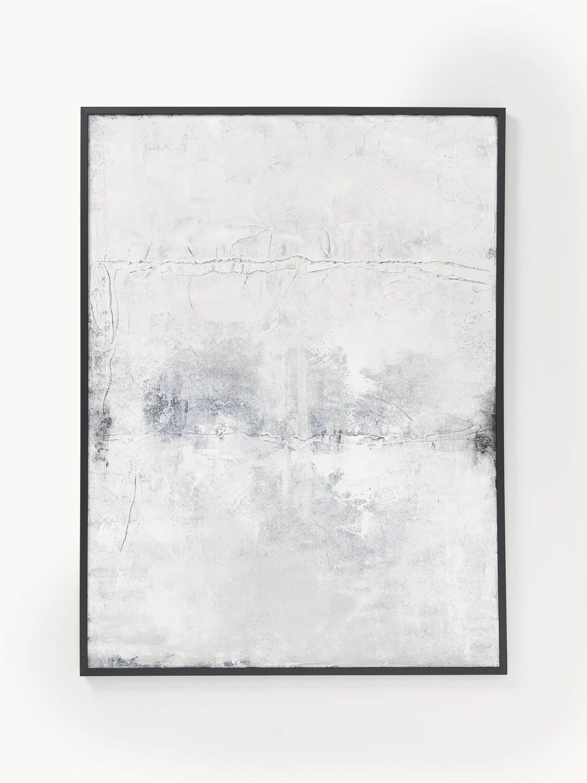 Handgemaltes Leinwandbild in Schwarz-Weiß 120x90 cm abstrakte Kunst moderne Wanddekoration