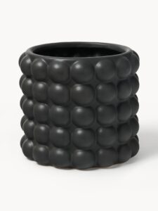 Übertopf aus Steingut in Weiß, Höhe 21 cm, ideal für Pflanzen und Blumendekoration